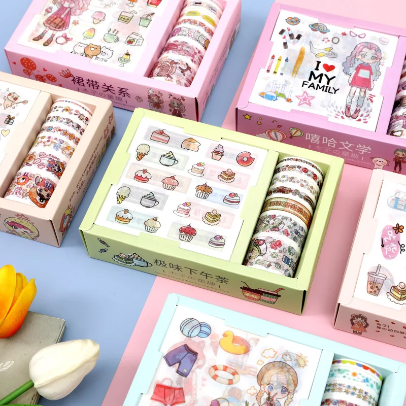 Creative Personalization Washi Tape Sticker Set Kawaii Thin Paper Cut Tape DIY Manual Set Student Book Sticker Album
Creative Personalization Washi Tape Sticker Set Kawaii Thin Paper Cut Tape DIY Manual Set Student Book Sticker Album