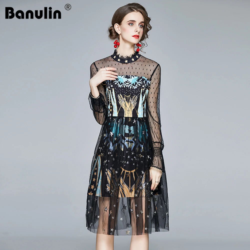 Merchall Spring Autumn Midi Dress Women's Sequins Stars Dot Embroidery Floral Printed Mesh Splice Elegant Vintage Dresses 2020
Merchall Spring Autumn Midi Dress Women's Sequins Stars Dot Embroidery Floral Printed Mesh Splice Elegant Vintage Dresses 2020