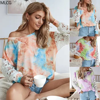 2020 autumn and winter new classic tie-dye hollow long-sleeved casual T-shirt woman tshirts 
2020 autumn and winter new classic tie-dye hollow long-sleeved casual T-shirt woman tshirts