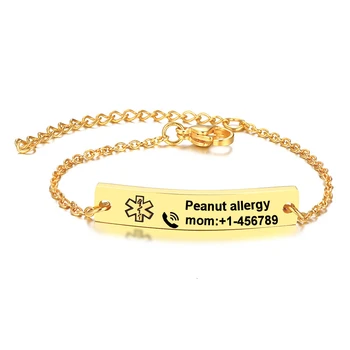 FREE Personalized Baby Name Bracelet Gold Chain Stainless Steel Medical Alert ID Adjustable Curb Link DIABETES ALZHEIMER'S
FREE Personalized Baby Name Bracelet Gold Chain Stainless Steel Medical Alert ID Adjustable Curb Link DIABETES ALZHEIMER'S