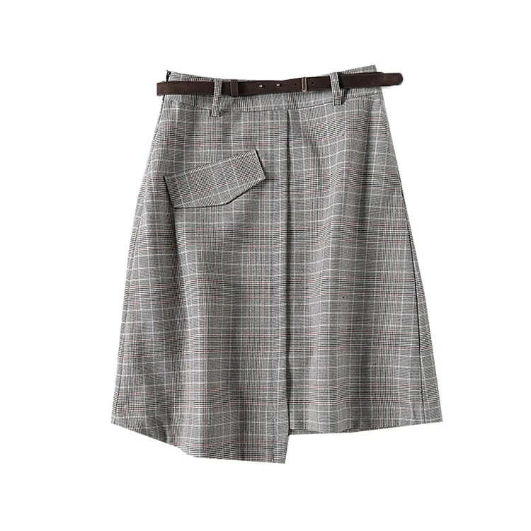 A Generation of British-Style Commuting-Style Ol Classic Pattern High-waisted A- line Half-length Short Skirt Entity
