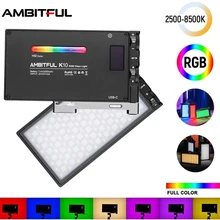 AMBITFUL K10 RGB 2500K-8500K Dimmable Full Color LED Video Light Photography Video Studio DSLR Camera Light PK BOLING BL-P1 AMBITFUL K10 RGB 2500K-8500K Dimmable Full Color LED Video Light Photography Video Studio DSLR Camera Light PK BOLING BL-P1