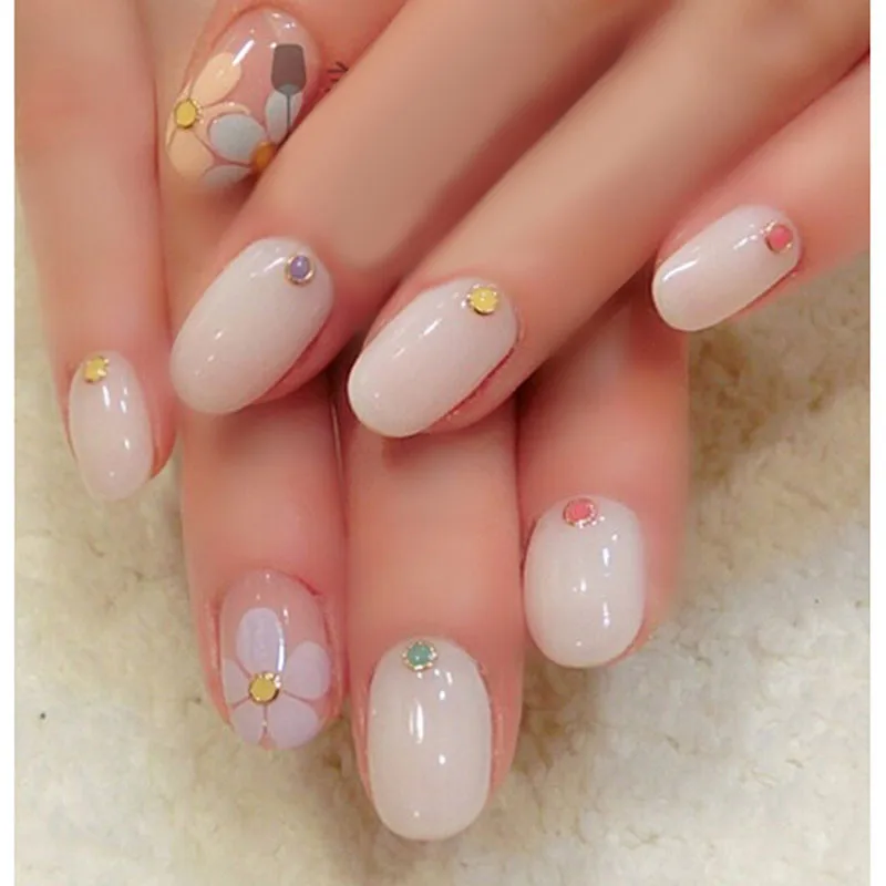 600Pcs/pack Natural Medium Oval Round Short False Nails Tips Full Cover French Fake Nail Art Acrylic Manicure Salon Tools | Красота и