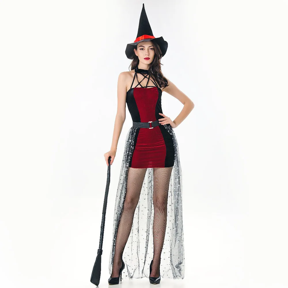 Halloween Party Women Witch Costume Sexy Fancy magician Performances Dress Vampire spider witch skirt cos anime
Halloween Party Women Witch Costume Sexy Fancy magician Performances Dress Vampire spider witch skirt cos anime