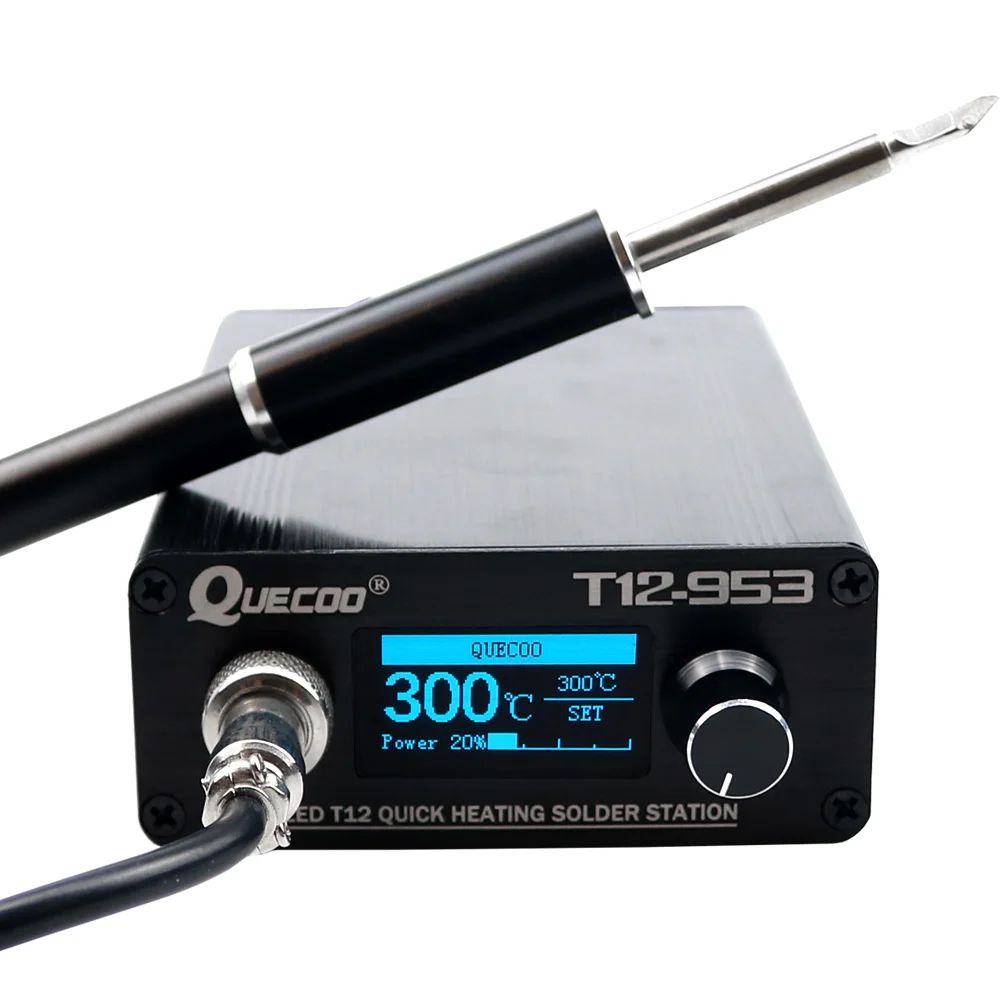 STM32 t12-953 OLED/1.3inch T12 Digital Soldering Station Electronic Soldering iron with M8 Metal handle and solder tips
STM32 t12-953 OLED/1.3inch T12 Digital Soldering Station Electronic Soldering iron with M8 Metal handle and solder tips