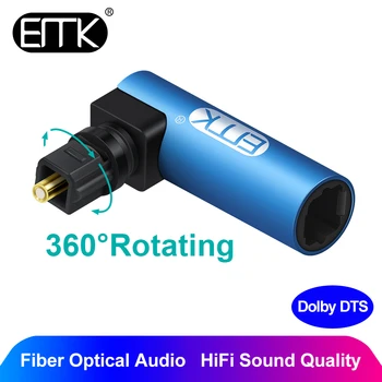 EMK Right Angle Digital Optical Audio Cable SPDIF Toslink 90 degree Optical adapter 360 Rotating Swivel For Speaker Soundbox TV
EMK Right Angle Digital Optical Audio Cable SPDIF Toslink 90 degree Optical adapter 360 Rotating Swivel For Speaker Soundbox TV