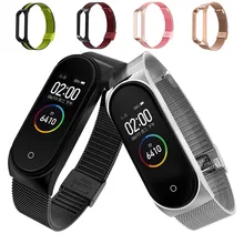 Bracelet en acier inoxydable en métal pour Xiao mi bande 4 Bracelet pour Xiao mi mi bande 4 3 Bracelet pour mi bande 4(China)