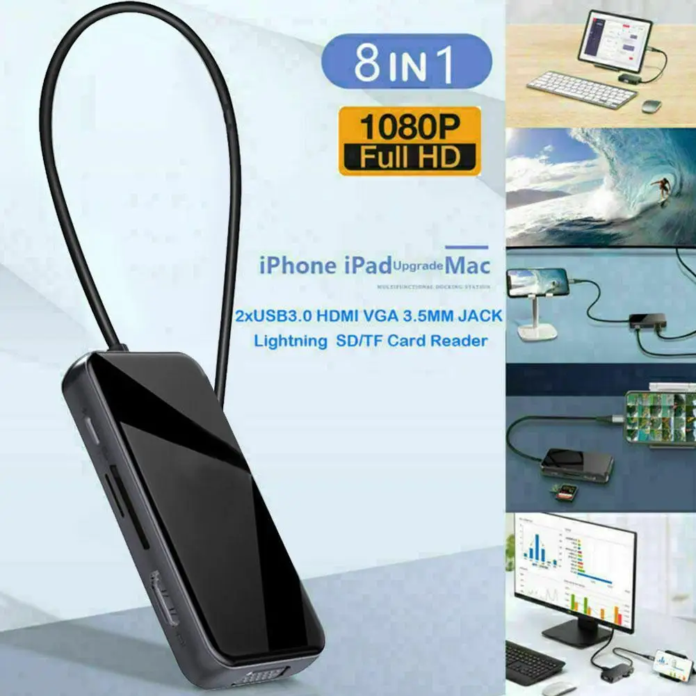 Suitable For Iphone Series Up To To Hdmi+vga+usb Hub Hub Converter Adapter Audio Charger Apple Usb3 Mobile For P Z5G5
Suitable For Iphone Series Up To To Hdmi+vga+usb Hub Hub Converter Adapter Audio Charger Apple Usb3 Mobile For P Z5G5