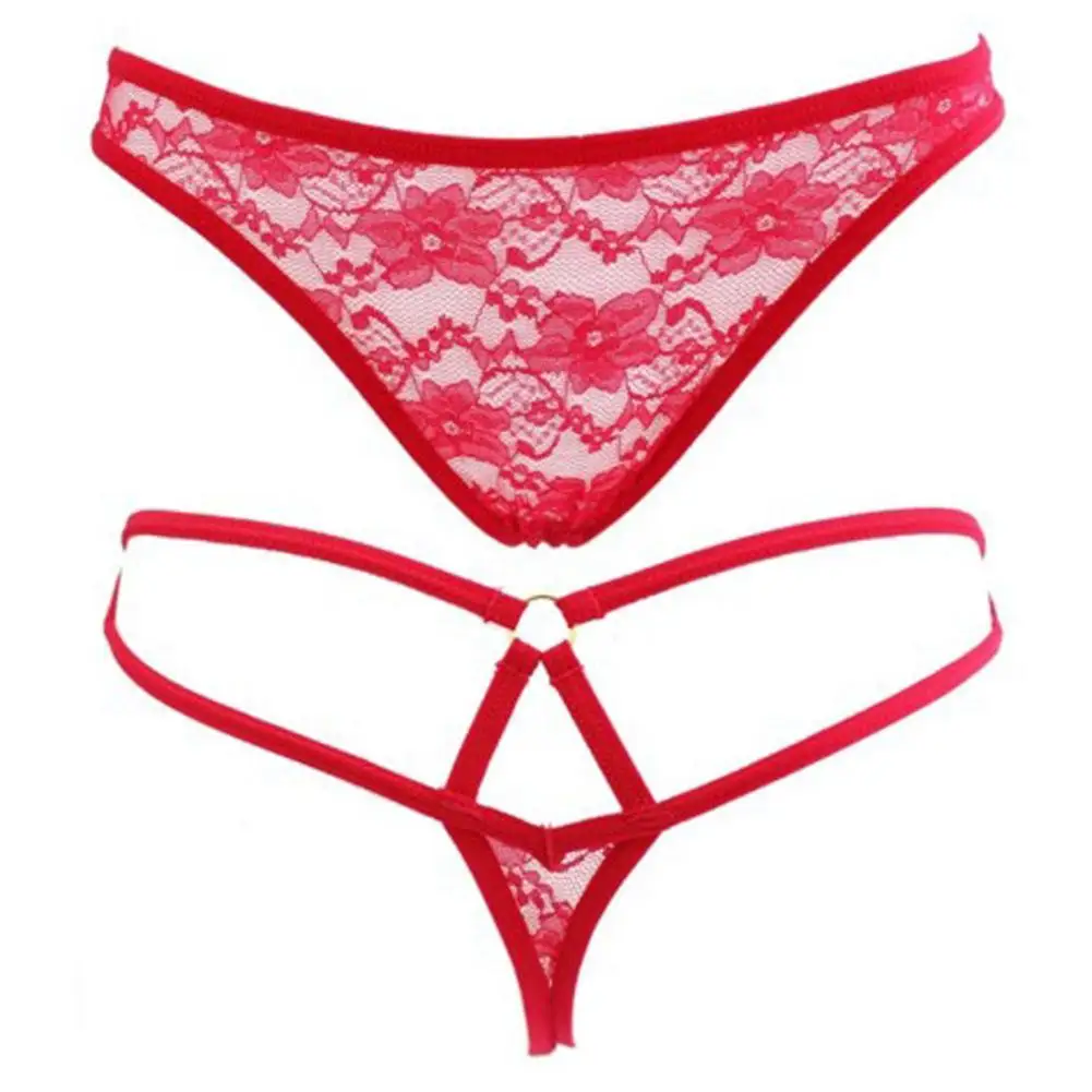 CLEARANCE SALE!!! Women Floral See-Through Lace Cotton Blend Underwear Crotchless Thongs G-String Open Crotch Low Waist Sexy