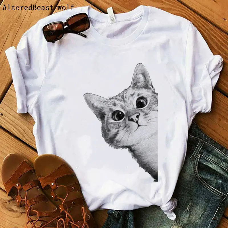 2019 funny cat t shirt women sneaky cat print T shirt women plus size white tops T-shirt female summer casual vogue cat tshirt
2019 funny cat t shirt women sneaky cat print T shirt women plus size white tops T-shirt female summer casual vogue cat tshirt