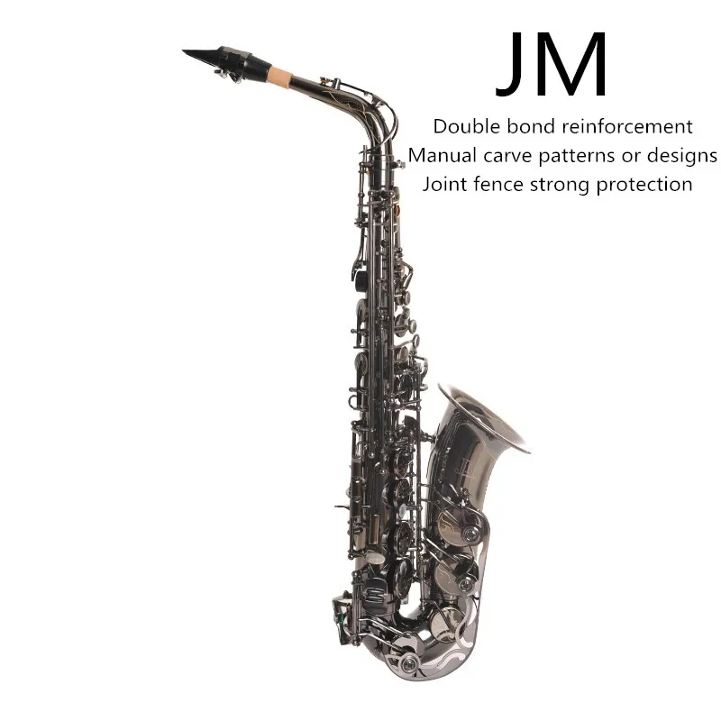 JM Saxophone Alto Black Nickel Alto Sax Brass Micalus Instrument With Case Mouthpiece He plays saxophone professionally
JM Saxophone Alto Black Nickel Alto Sax Brass Micalus Instrument With Case Mouthpiece He plays saxophone professionally