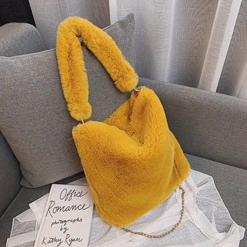 Fashion Faux Fur Bag Tote Women Shoulder Bags Casual Soft Plush Chain Crossbody Messenger Bags Lady Large Capacity Women's Bag 
Fashion Faux Fur Bag Tote Women Shoulder Bags Casual Soft Plush Chain Crossbody Messenger Bags Lady Large Capacity Women's Bag