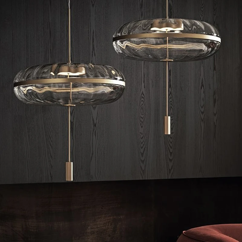 

Jolie pendant light post-modern design lamp replica water ripple oval glass pendant light luxury dining room loft style light