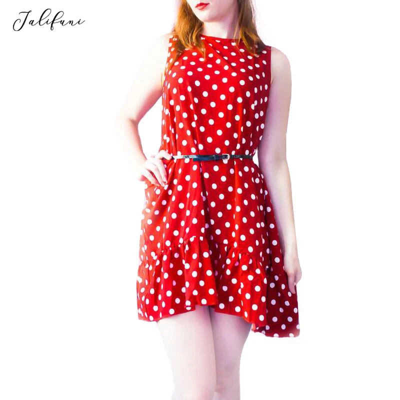 Women Vintage Wihte Polka Dot Summer Dress Ladies Sleeveless O Neck A Line Mini Dress Female Casual Red Loose Dresses Plus Size
Women Vintage Wihte Polka Dot Summer Dress Ladies Sleeveless O Neck A Line Mini Dress Female Casual Red Loose Dresses Plus Size