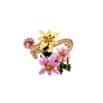 Enamel Lily Flower Leaf Adjustable Free Size Rings for Women Girls Elegant Gold Plated Crystal Opening Ring Party Jewelry JZ024
Enamel Lily Flower Leaf Adjustable Free Size Rings for Women Girls Elegant Gold Plated Crystal Opening Ring Party Jewelry JZ024