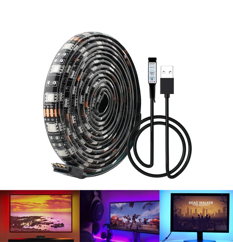 5V USB LED Strip RGB Light 5050 1M 5M 60LEDS/M Waterproof BPCB Flexible Neon LED Controller Remote Music Mini Control RGB Light
5V USB LED Strip RGB Light 5050 1M 5M 60LEDS/M Waterproof BPCB Flexible Neon LED Controller Remote Music Mini Control RGB Light