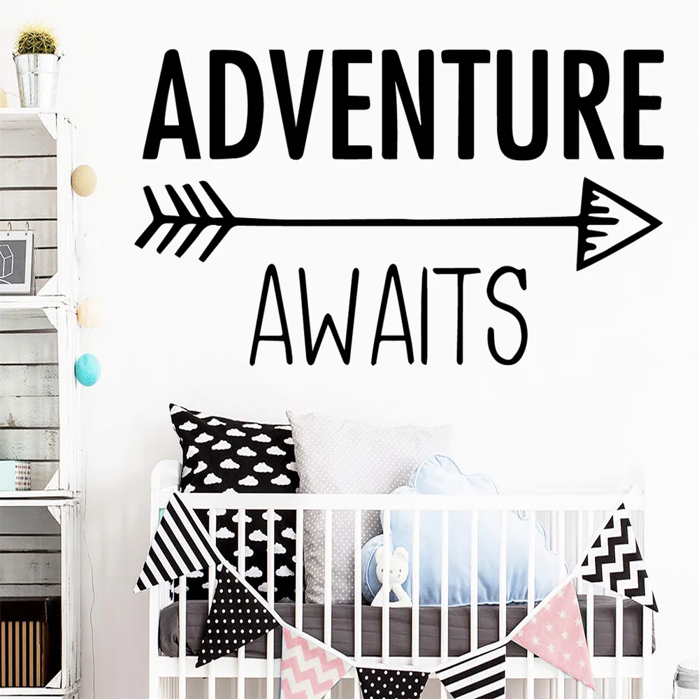 Diy Quote Adventure Семейные настенные наклейки художественные для гостиной детской