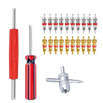 Valve Core Tool Set 20Pcs Valve Cores, 4-Way Valve Tool, Dual Single Head Valve Core Remover, Tire Repair Tool
Valve Core Tool Set 20Pcs Valve Cores, 4-Way Valve Tool, Dual Single Head Valve Core Remover, Tire Repair Tool