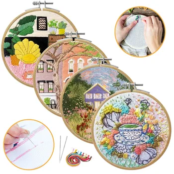 DIY Ribbon Embroidery Set for Beginner Needlework Kits Europe Town Scenery Cross Stitch Series Needle Art Craft Sewing Decor F49
DIY Ribbon Embroidery Set for Beginner Needlework Kits Europe Town Scenery Cross Stitch Series Needle Art Craft Sewing Decor F49