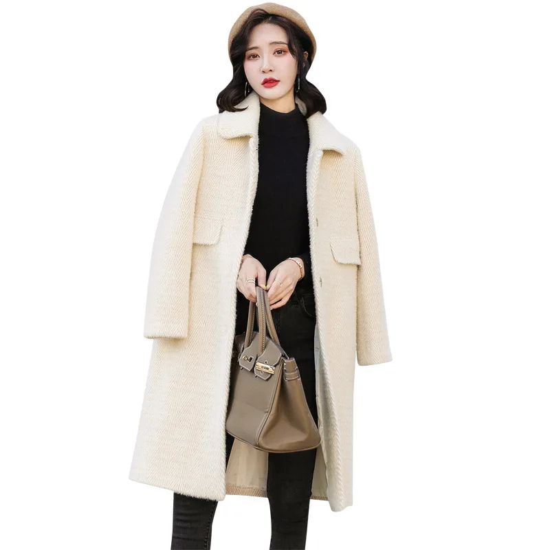 2019 Autumn & Winter Popular Short-height Water Mink Cashmere Gold Mink Cashmere Coat Women's Mid-length Hepburn Woolen Coat
2019 Autumn & Winter Popular Short-height Water Mink Cashmere Gold Mink Cashmere Coat Women's Mid-length Hepburn Woolen Coat