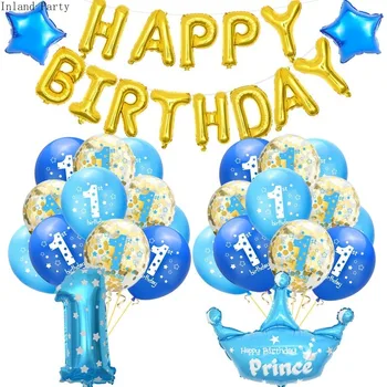 Princess Prince Balloons 1st Happy Birthday Blue Balloon Aluminum Foil Number Balloon Baby Party Decorations 1Year Old Supplies
Princess Prince Balloons 1st Happy Birthday Blue Balloon Aluminum Foil Number Balloon Baby Party Decorations 1Year Old Supplies