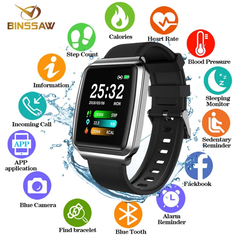BINSSAW Smart Watch Bluetooth Sport IP67 Waterproof Blood pressure Oxygen Heart Rate Fitness Tracker SmartWatch For Android IOS
BINSSAW Smart Watch Bluetooth Sport IP67 Waterproof Blood pressure Oxygen Heart Rate Fitness Tracker SmartWatch For Android IOS