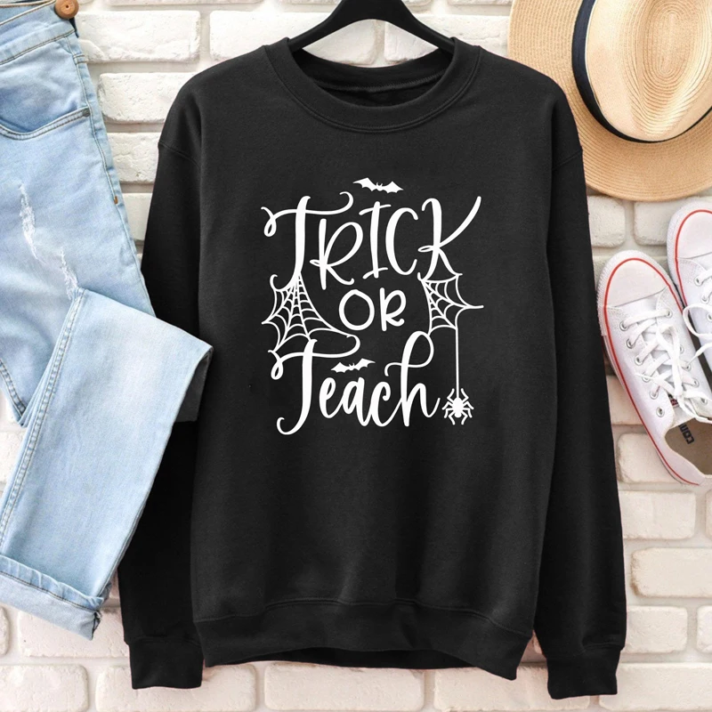 Trick Or Teach Halloween Sweatshirt Unisex Women Funny Costume Party Pullovers Casual Crewneck Graphic Jumper Hoodies Streetwear 
Trick Or Teach Halloween Sweatshirt Unisex Women Funny Costume Party Pullovers Casual Crewneck Graphic Jumper Hoodies Streetwear