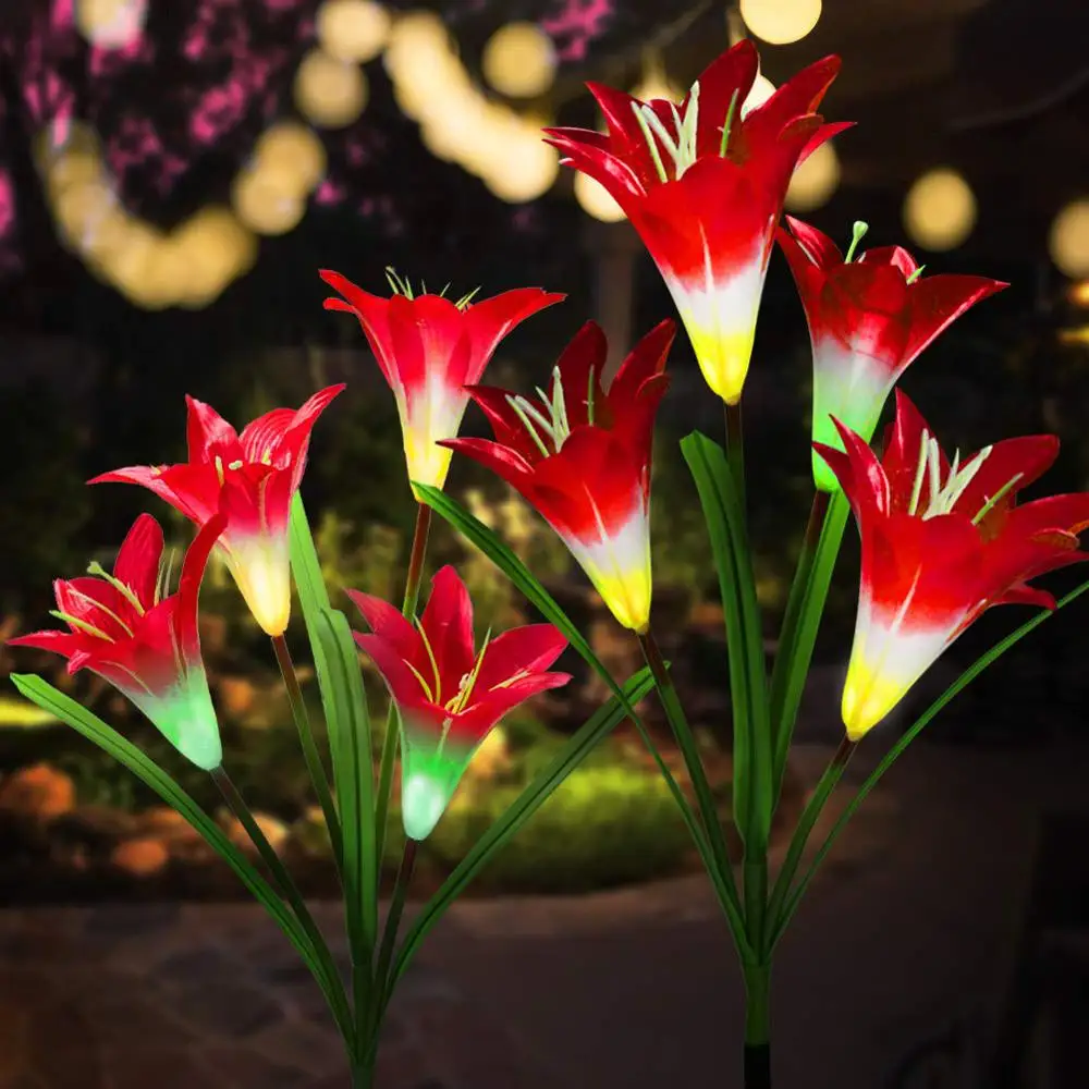 Outdoor LED Solar Light RGB Color Lily Garden Flower Waterproof Decorative Lamp 600AMH Solar Power Yard Lawn Path Wedding
Outdoor LED Solar Light RGB Color Lily Garden Flower Waterproof Decorative Lamp 600AMH Solar Power Yard Lawn Path Wedding
