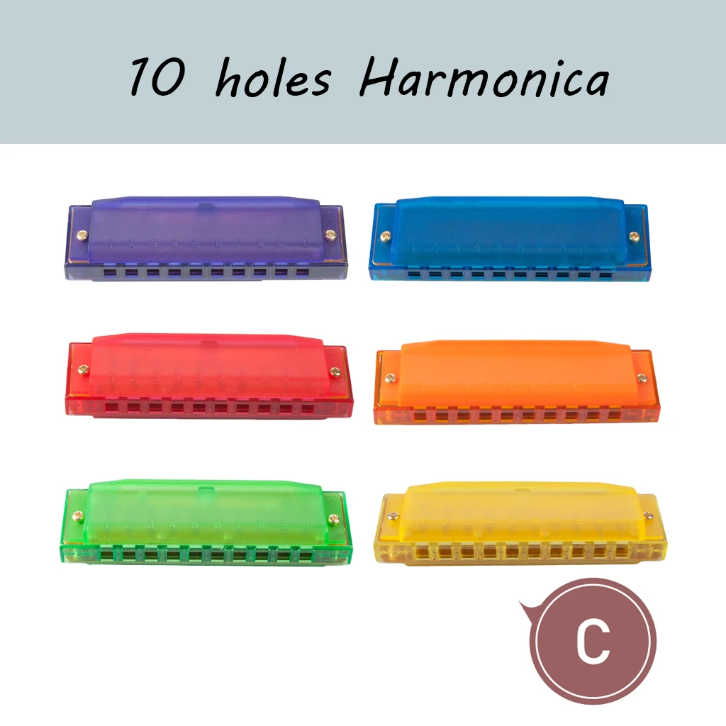10 Hole Colorful Translucent Harmonica for Children Kids Toy Beginner Use Gift C key
10 Hole Colorful Translucent Harmonica for Children Kids Toy Beginner Use Gift C key