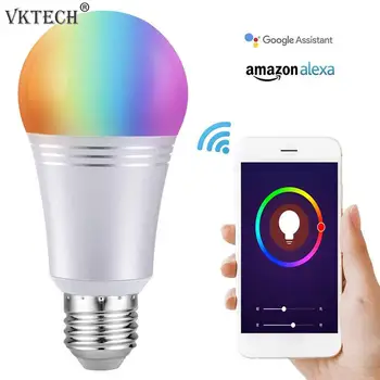 7W E26/E27 WiFi Smart Light Bulb APP Control RGBW Dimmable LED Night Lamp Work with Amazon Alexa/Google Home Timer Led Bulb 
7W E26/E27 WiFi Smart Light Bulb APP Control RGBW Dimmable LED Night Lamp Work with Amazon Alexa/Google Home Timer Led Bulb