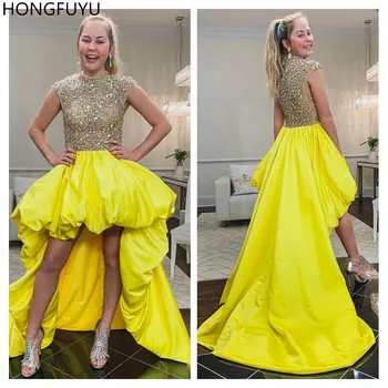 HONGFUYU Crystal Bodice Yellow vestidos Prom Dresses Bubble Hem Cap Sleeves Evening Dress High-Low Cocktail Party Formal Gowns
HONGFUYU Crystal Bodice Yellow vestidos Prom Dresses Bubble Hem Cap Sleeves Evening Dress High-Low Cocktail Party Formal Gowns
