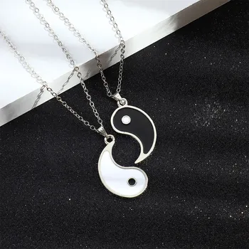 2pcs Romantic Enamel Black and White Best Friend Tai Chi Pendants Yin Yang Necklace Friendship Lover Couples Christmas Gift 
2pcs Romantic Enamel Black and White Best Friend Tai Chi Pendants Yin Yang Necklace Friendship Lover Couples Christmas Gift