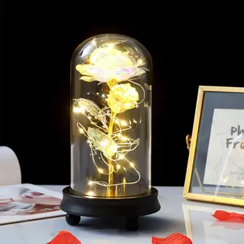 Red Rose In Transparent Glass Dome Wooden Base Simulation LED Rose Lamps for Decorate Christmas Valentine's Day Gifts
Red Rose In Transparent Glass Dome Wooden Base Simulation LED Rose Lamps for Decorate Christmas Valentine's Day Gifts
