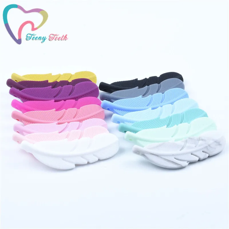 Teeny Teeth 4 PCS Silicone Feather Pendant Beads Tiny Rod BPA Free Silicone Feather Teethers Baby Toys Baby Teething Rodent
Teeny Teeth 4 PCS Silicone Feather Pendant Beads Tiny Rod BPA Free Silicone Feather Teethers Baby Toys Baby Teething Rodent