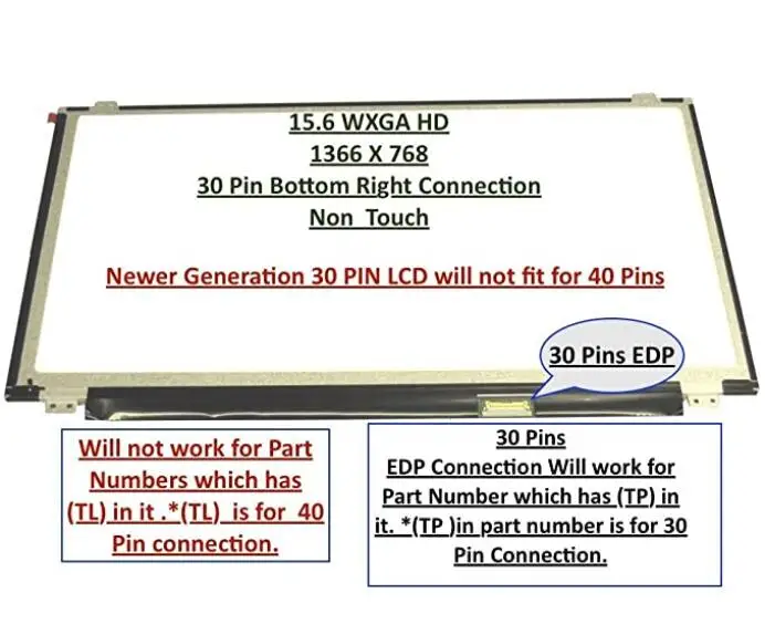 15.6" HD Laptop Replacement LED LCD Screen Compatible with Dell Dcr74 (0DCR74 LP156WHB(TP)(A1)
15.6" HD Laptop Replacement LED LCD Screen Compatible with Dell Dcr74 (0DCR74 LP156WHB(TP)(A1)
