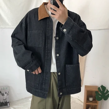 22019 Spring And Autumn New Youth Popular Men's Corduroy Stitching Fashion Casual Solid Color Denim Jacket Black / Blue M-XL
22019 Spring And Autumn New Youth Popular Men's Corduroy Stitching Fashion Casual Solid Color Denim Jacket Black / Blue M-XL