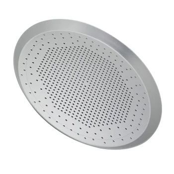 1Pc Durable Round Shaped Pizza Board Dishes Chopping Board Western Bread Steak Tray (Silver)
