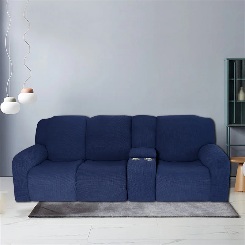 Housse extensible pour fauteuil inclinable 3 places, avec porte-gobelet, en polaire, pour salon Housse extensible pour fauteuil inclinable 3 places, avec porte-gobelet, en polaire, pour salon