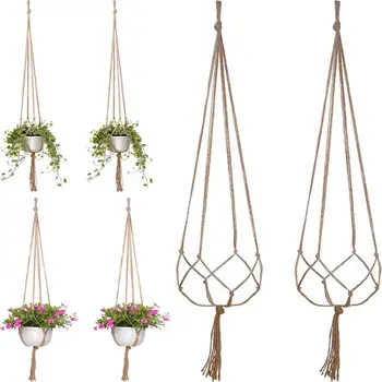 2PCS 1.05m Macrame Jute Flower Hanger Plant Hanging Basket For Ceiling Deck Balcony Round And Square Pots For Wall Garden
2PCS 1.05m Macrame Jute Flower Hanger Plant Hanging Basket For Ceiling Deck Balcony Round And Square Pots For Wall Garden
