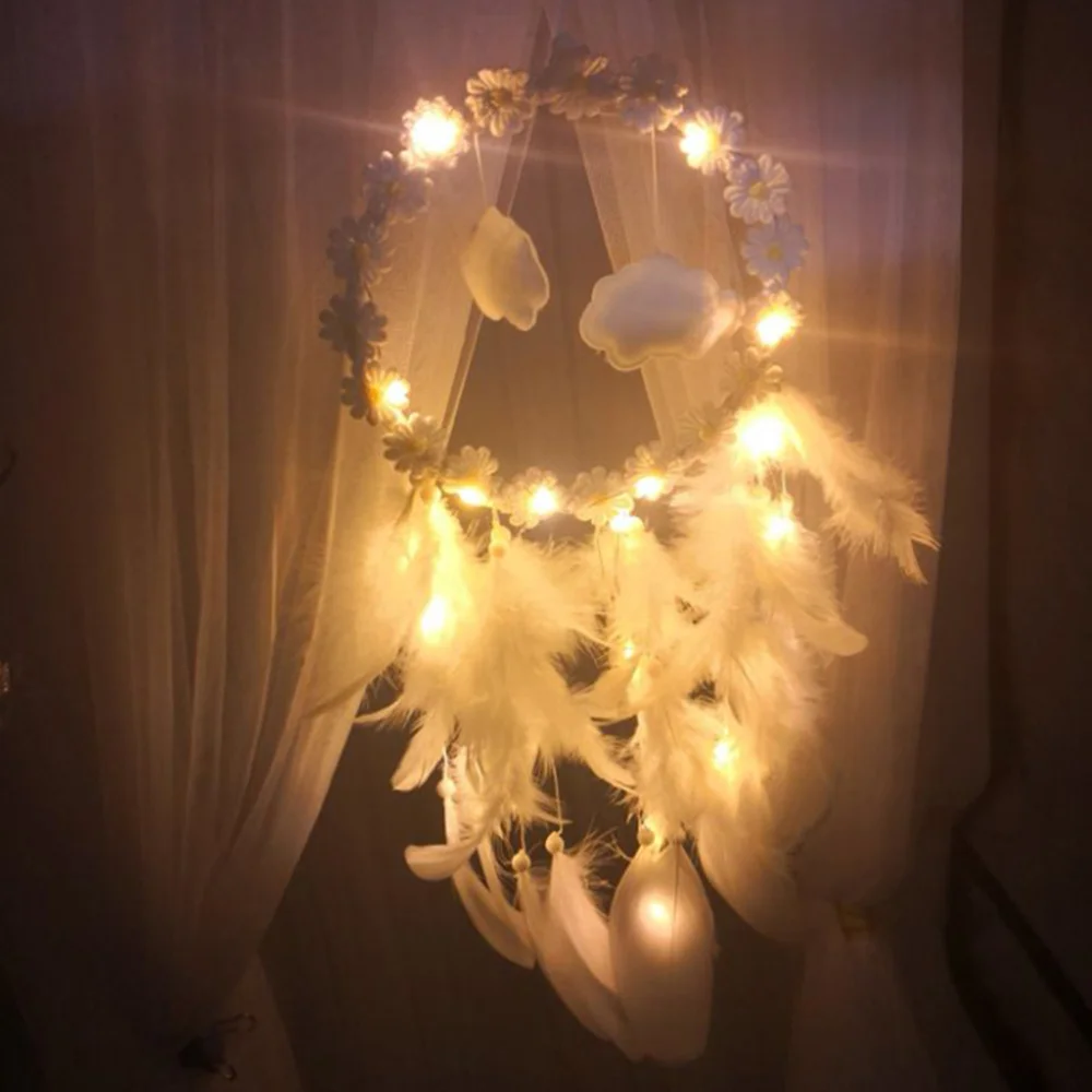 1pc Beautiful Creative Cloud Pendant Dream Catcher Samll Flower String Lights Bell Craft Gift for Home
1pc Beautiful Creative Cloud Pendant Dream Catcher Samll Flower String Lights Bell Craft Gift for Home