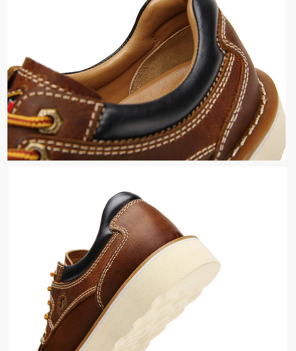 DECARSDZ Genuine leather Men Shoes Autumn New Comfy Lace-up Men Casual Shoes Man outdoor Durable outsole Men's Shoes Size 38-45