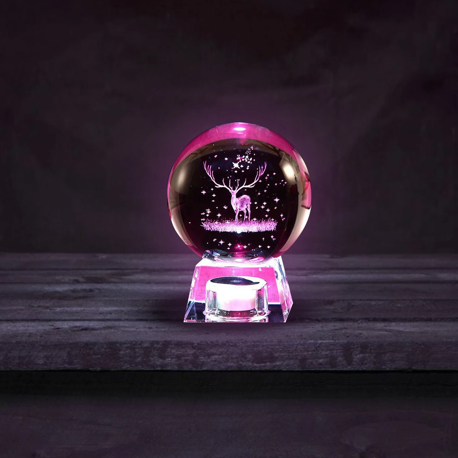 Generic Crystal Snow Globe Elk Solar System MilkyWay Crystal Ball Snow