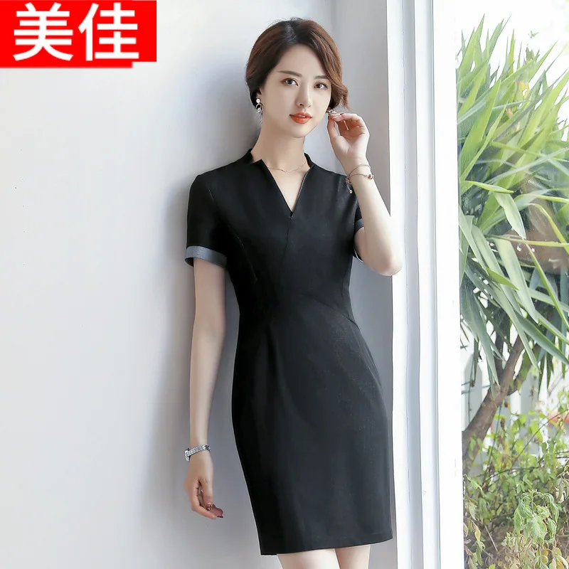 2019 Summer New Style WOMEN'S Dress Commuting Dress Mid-length Business Slim Fit Elegant Short Sleeve Step Skirt Summer Wear
2019 Summer New Style WOMEN'S Dress Commuting Dress Mid-length Business Slim Fit Elegant Short Sleeve Step Skirt Summer Wear