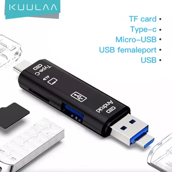 KUULAA All In One Type C USB Micro USB Adapter SD/ Micro SD/ TF Card Reader OTG Andriod PC External Multi Memory Card Reader
KUULAA All In One Type C USB Micro USB Adapter SD/ Micro SD/ TF Card Reader OTG Andriod PC External Multi Memory Card Reader