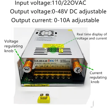 480W 0-48V 0-10A Current and Voltage Adjustable Power Supply Current limiting SMPS with Digital Display
480W 0-48V 0-10A Current and Voltage Adjustable Power Supply Current limiting SMPS with Digital Display