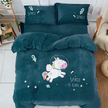 Winter Warm Soft Plush Velvet Fabric Bedding set Cartoon Unicorn Embroidery Duvet Cover Bed Sheet Pillowcases Gifts for child
Winter Warm Soft Plush Velvet Fabric Bedding set Cartoon Unicorn Embroidery Duvet Cover Bed Sheet Pillowcases Gifts for child