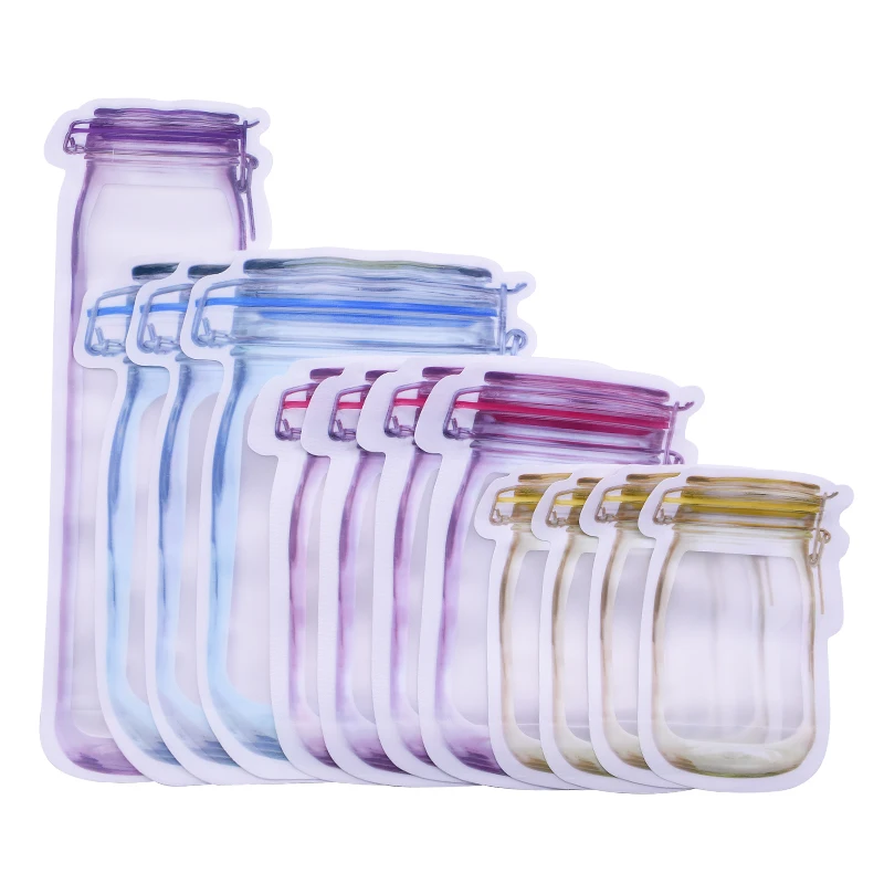 5pcs Reusable PE Mason Jar Bottle Shape Zipper Bags Nuts Snacks Candy Cookies Seal Bag for Home Kitchen Food Storage Supplies
5pcs Reusable PE Mason Jar Bottle Shape Zipper Bags Nuts Snacks Candy Cookies Seal Bag for Home Kitchen Food Storage Supplies