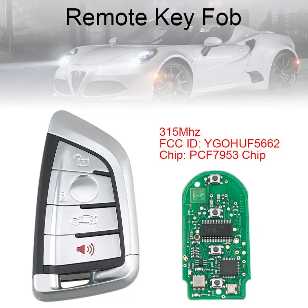 315MHz 4 Buttons Smart Remote Car key Fob YGOHUF5662 for BMW CAS4 CAS1 2 3 4 5 5 5 6 6 7X5X6 CAS4 + FEM 2011-2017
315MHz 4 Buttons Smart Remote Car key Fob YGOHUF5662 for BMW CAS4 CAS1 2 3 4 5 5 5 6 6 7X5X6 CAS4 + FEM 2011-2017