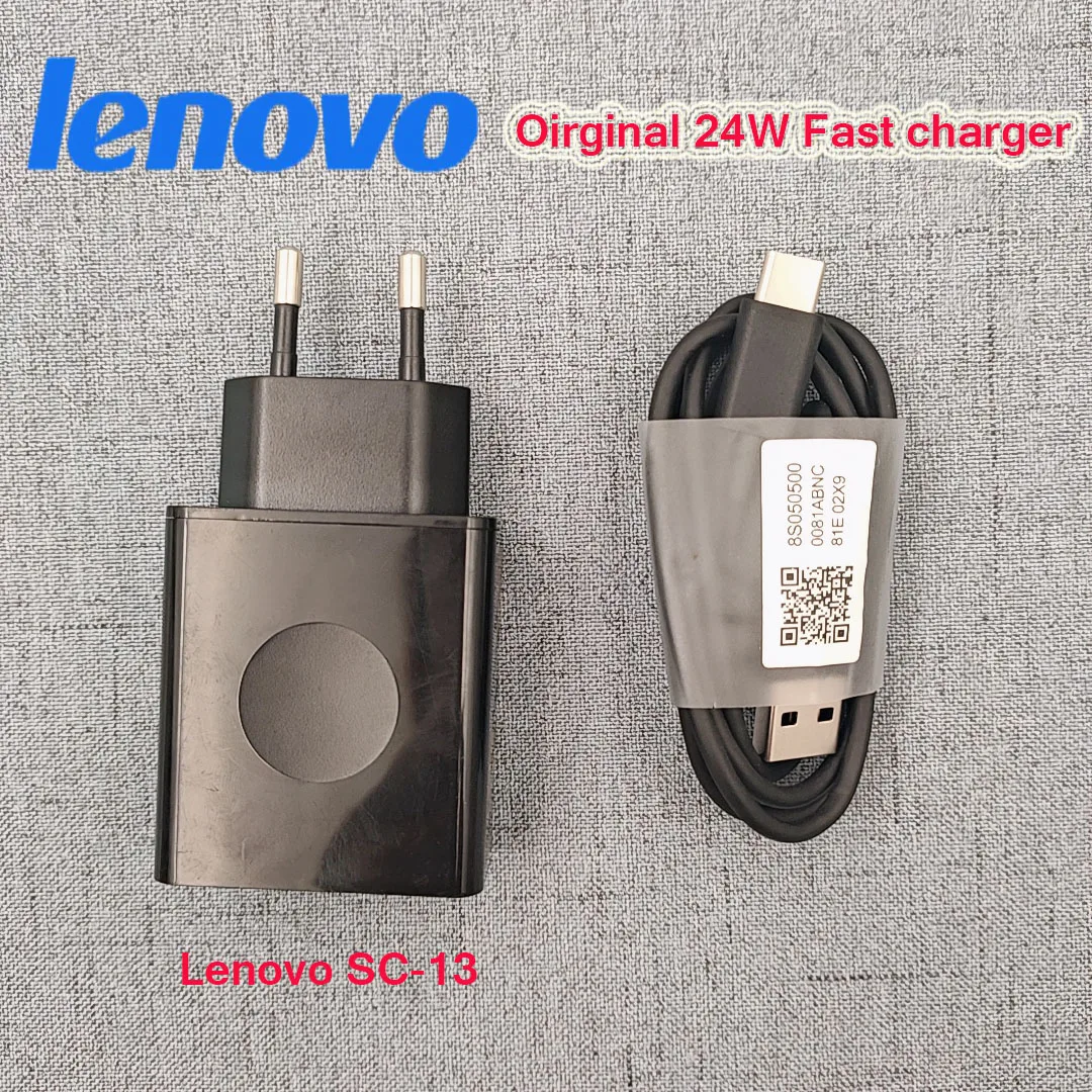 Фото Сетевой адаптер для быстрой зарядки Lenovo 24 Вт с Micro USB/Type C кабелем Edge 2 S5 Pro GT Z6 Z5 K5s Z3 Z2
