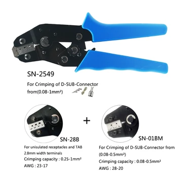 SN-2549 Crimping pliers for non-insulated tabs and containers 0.08-1.0mm2 AWG: 28-18 Crimping Tool Precision Wire Cutting Head
SN-2549 Crimping pliers for non-insulated tabs and containers 0.08-1.0mm2 AWG: 28-18 Crimping Tool Precision Wire Cutting Head